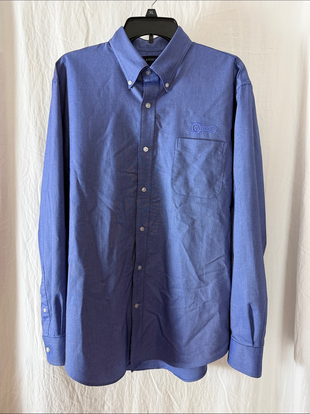 Lands' End Men's Button-Down Dress Shirt in Blue